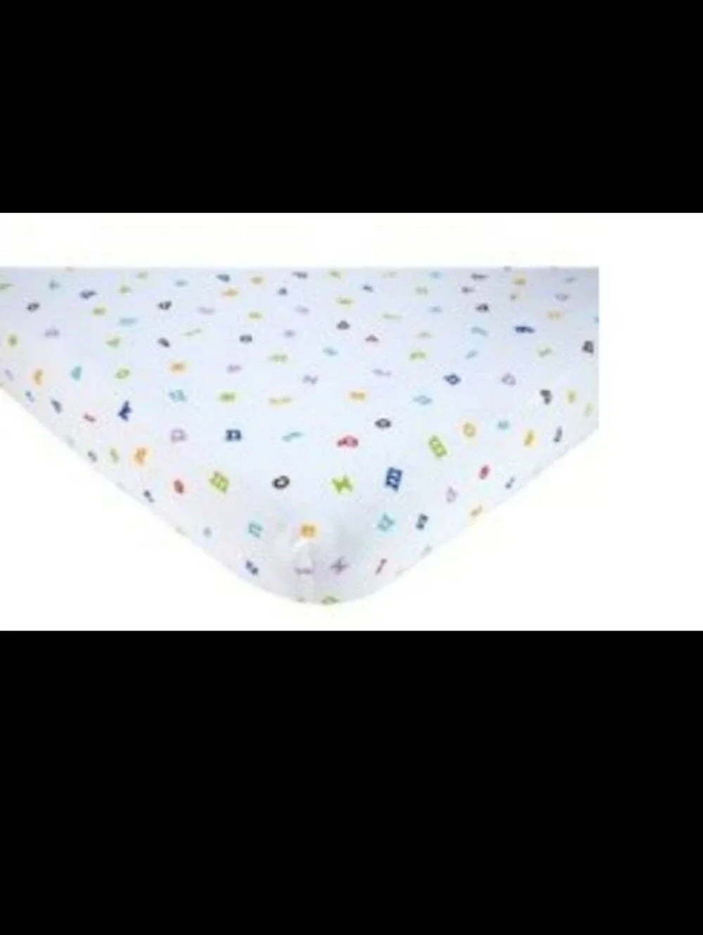 Baby Bedding Set in Aqua and Multi-Color Alphabet Print
